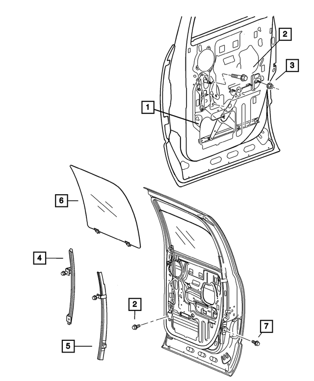 « 55276117AD – Doors and Related Parts : Vitre De Porte Arrière Leve-glace, Côté Gauche pour Mopar Image »