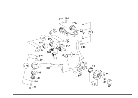 Steering Knuckle and Control Arm for 2008 Mercedes-Benz CLS 550 #0