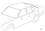 51311938513 - Vehicle Trim: Green Windscreen, Green Shade Band for BMW Image