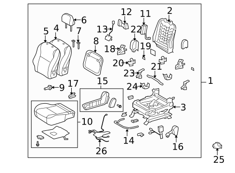 Passenger Seat Components for 2009 Toyota Matrix #0