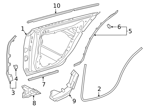 Exterior Trim - Rear Door for 2022 Mercedes-Benz CLS 450 #0