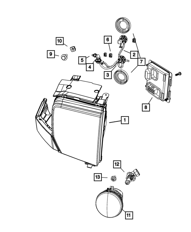 « 5139055AA – Electrical : Projecteur Event, Côté Droit pour Mopar Image »