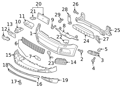 Bumper & Components - Front for 2012 Volkswagen Touareg #0