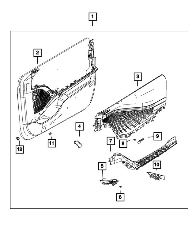 7ZQ00TX7AA - : Front Door Trim Panel, Right for Mopar Image