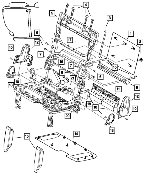 Dispositifs de réglage, couvercles, écrans, et élévateurs pour 2007 Chrysler Town & Country #3