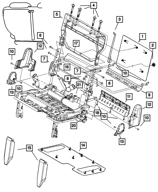 « 5139387AA – Interior Trim : Dossier De Siège Panneau pour Mopar Image »