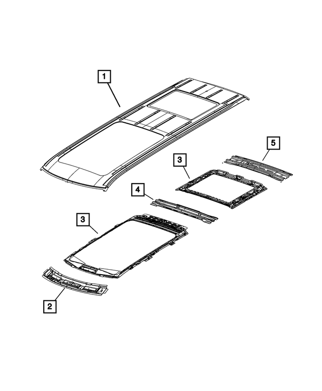 68596603AA - Body Sheet Metal Except Doors: Roof Panel for Mopar Image