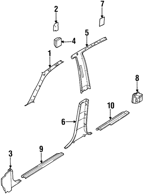 Interior Trim - Pillars for 2001 Kia Sephia #0