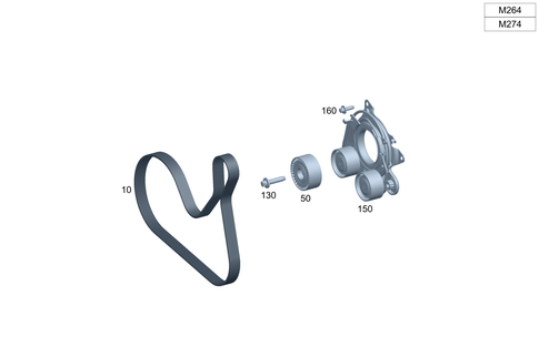 V-Belt, Belt Tensioner, Guide Pulley for 2022 Mercedes-Benz GLC300 #0