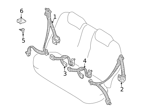 Rear Seat Belts for 2001 Kia Spectra #0