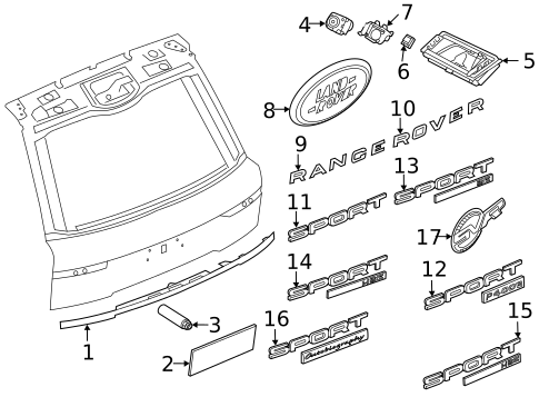 Exterior Trim - Lift Gate for 2021 Land Rover Range Rover Sport #0
