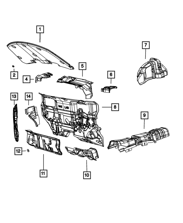 5023874AB - Interior Trim: Wheelhouse Silencer, Right for Mopar Image