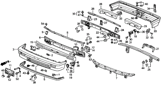 Bumper for 1991 Honda Civic #0