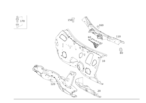 Fire Wall and Connection Parts for 2021 Mercedes-Benz S63 AMG #0