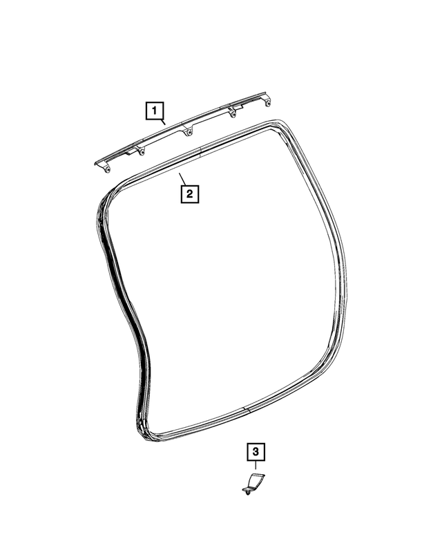 68322742AD - Doors, Door Mirrors and Related Parts: Liftgate Upper Seal for Mopar Image