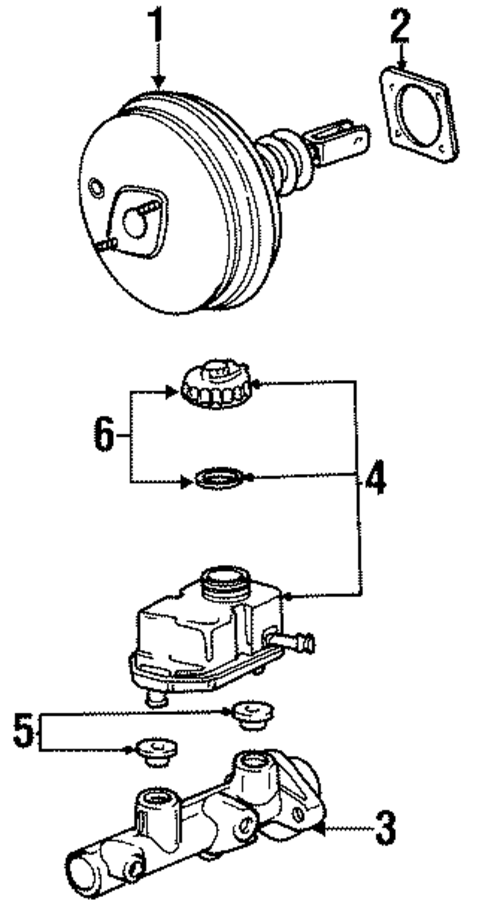 Master Cylinder - Components On Dash Panel for 1997 Volkswagen Jetta #0