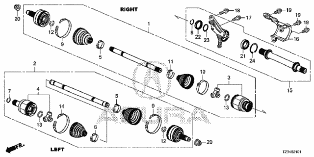 Driveshaft - Half Shaft (2) for 2018 Acura TLX #0