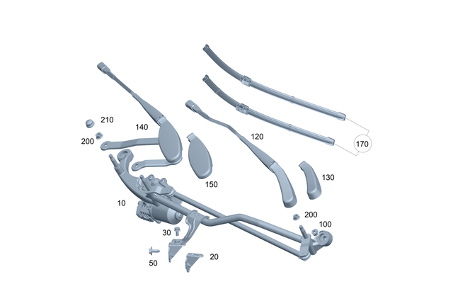 2138205904 - Electrical System: Wiper System for Mercedes-Benz: C350e, C400, C43 AMG, C450 AMG, C63 AMG, C63 AMG S, CLS450, CLS53 AMG, E300, E350, E400, E43 AMG, E450, E53 AMG, E63 AMG S Image image