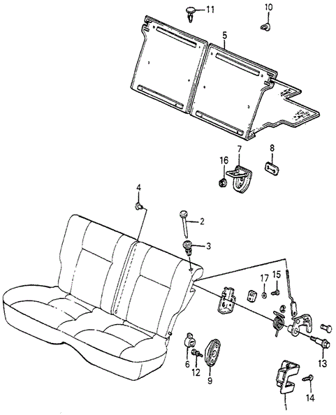 Rear Seat Components 3DR for 1984 Honda Accord #0