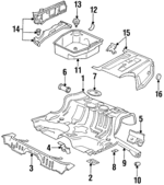 443804110D - Body: Rear Floor Pan Bracket for Audi: 100, 100 Quattro, A6, A6 Quattro, S4, S6 Image