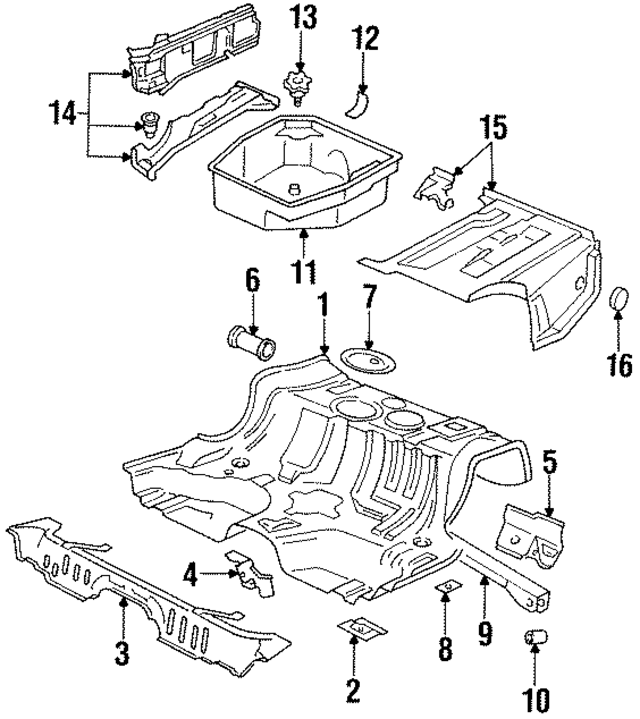 443804125A - Body: Rear Floor Pan Bracket for Audi Image