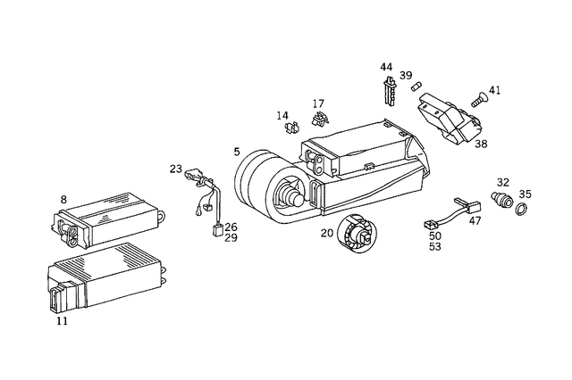 1408301662 - Heating and Ventilation: Heater Housing for Mercedes-Benz: 400SE, 400SEL, 500SEL, 600SEL, S420 Image image