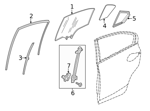 Glass - Rear Door for 2013 Honda Civic #0