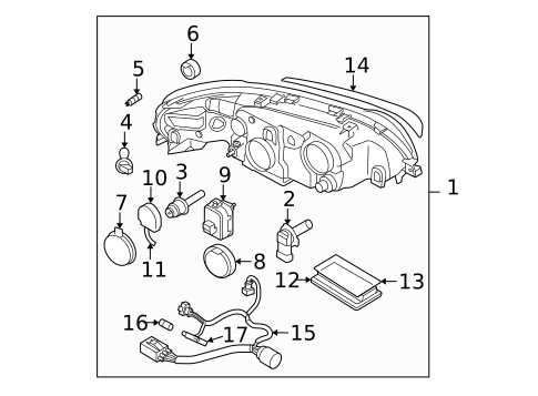 Headlamp Components for 2006 Volvo XC70 #0