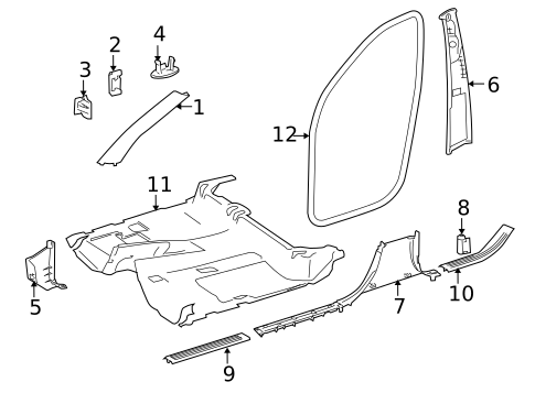 Interior Trim - Pillars for 2010 Mercedes-Benz ML 450 #0