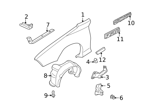 Fender & Components for 1993 Chevrolet Camaro #0