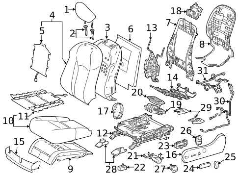 Driver Seat Components for 2016 Lexus RX450h #0