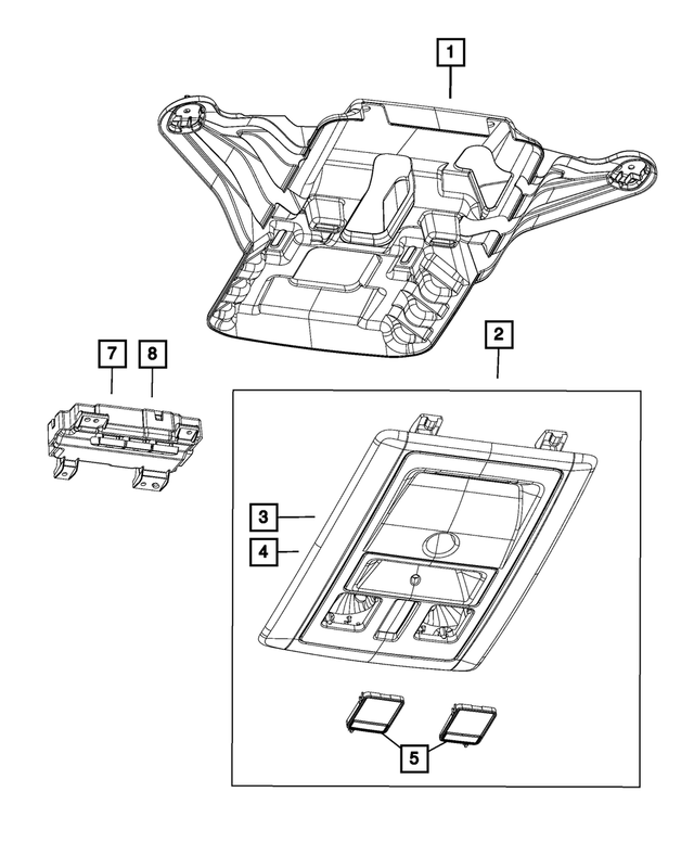 1VF20BD1AA - Interior Trim: Overhead Console for Mopar Image image