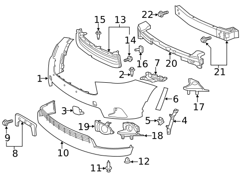 Bumper & Components - Front for 2014 Toyota Highlander #0