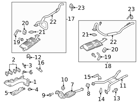 Exhaust Components for 2005 Mercury Grand Marquis #1