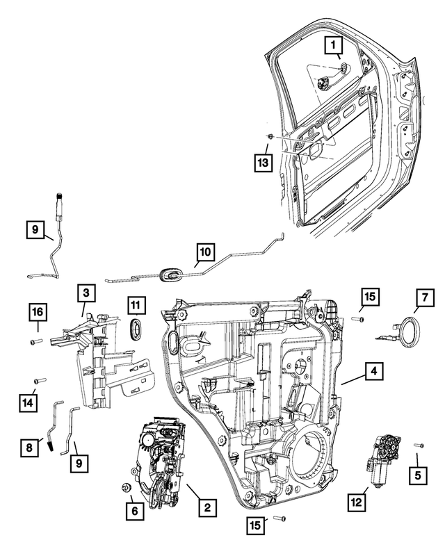 68004925AA - Doors, Door Mirrors and Related Parts: Outside Handle To Latch Link, Left for Mopar Image