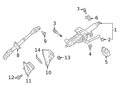 Steering Column Assembly for 2024 Toyota RAV4 | OEM Parts Online