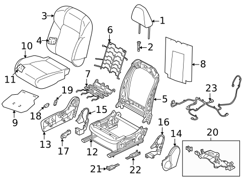 Passenger Seat Components for 2023 Nissan Rogue #3