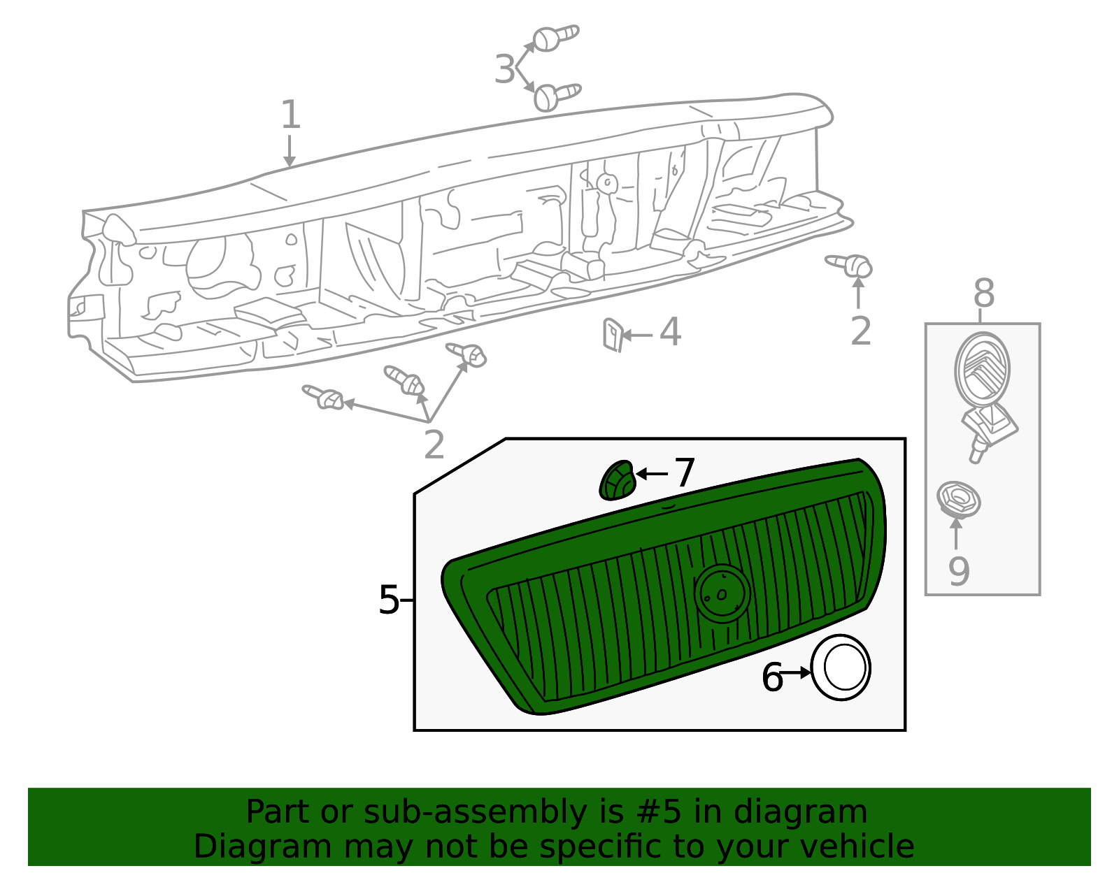 2006-2011 MERCURY GRAND MARQUIS Grille assy all