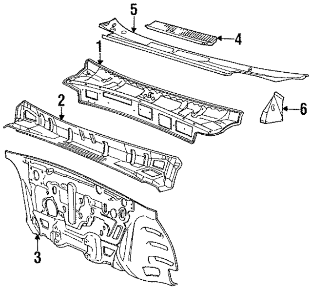 MB312709 - Body: Cowl Panel for Mopar Image