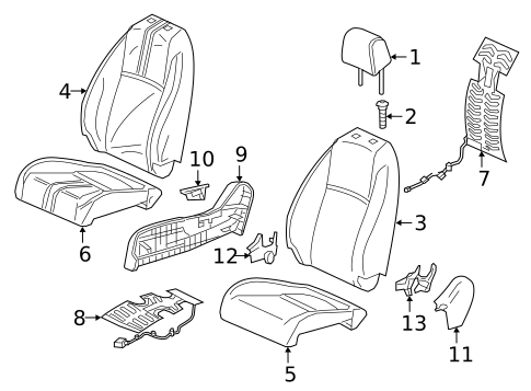 Passenger Seat Components for 2019 Honda Civic #0
