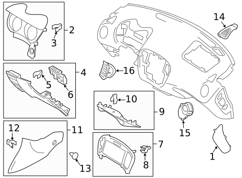 Instrument Panel Components for 2016 Nissan Juke #0