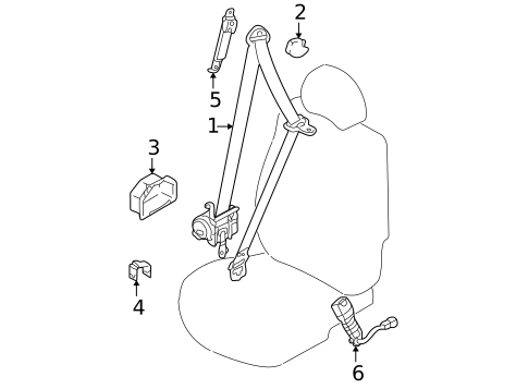Front Seat Belts for 2003 Hyundai Santa Fe #0