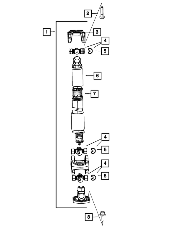 52123202AE - Front Axle; American Axle 235 MM Single Rear Wheel; Differential and Drive Line: Drive Shaft for Mopar Image image