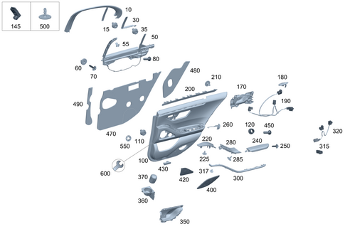 Rear Door Trim for 1991 Mercedes-Benz 350SD #0