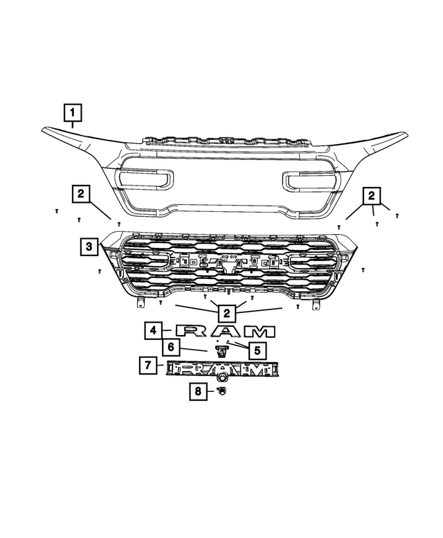 7KF42GXHAA - Exterior Ornamentation: Grille Surround for Mopar Image
