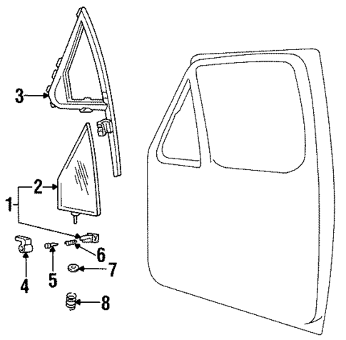 Glass - Door for 1996 Ford Bronco #1