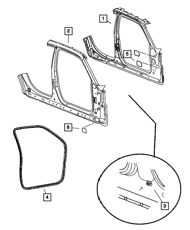 5065785AB - Body Sheet Metal Except Doors: Tape for Chrysler: 300 | Dodge: Challenger, Charger, Magnum Image