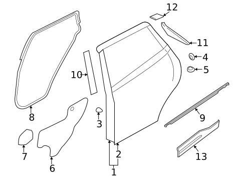 Exterior Trim - Rear Door for 2025 Nissan Kicks Play #0