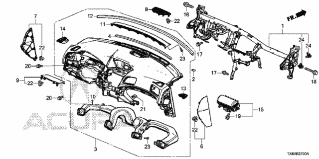 Instrument Panel for 2017 Acura ILX #0