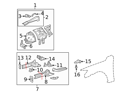 Structural Components & Rails for 2009 Lexus IS F #0